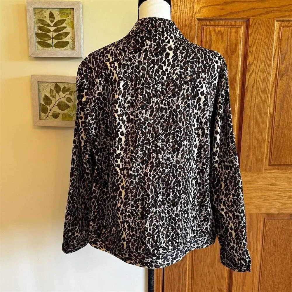 Women's Laura Ashley XL Animal Print Blazer Jacket Multicolor Mid Length